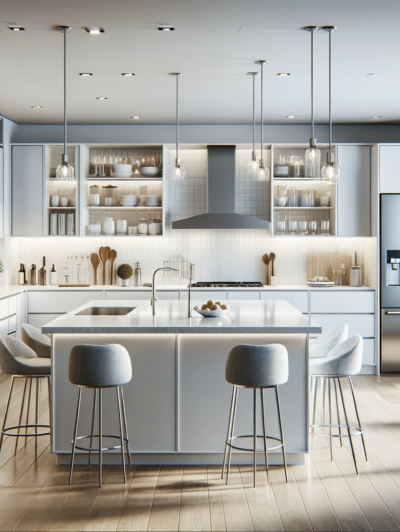 DALL·E 2023-12-20 20.14.06 - A modern kitchen design featuring a spacious U-shaped layout. The kitchen includes high-end stainless steel appliances, including a refrigerator, stov