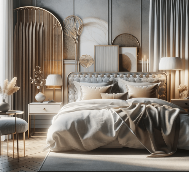 DALL·E 2023-12-17 16.07.55 - A stylish and elegant blog header image for an interior design blog post about bedrooms. The image should feature a beautifully designed bedroom with